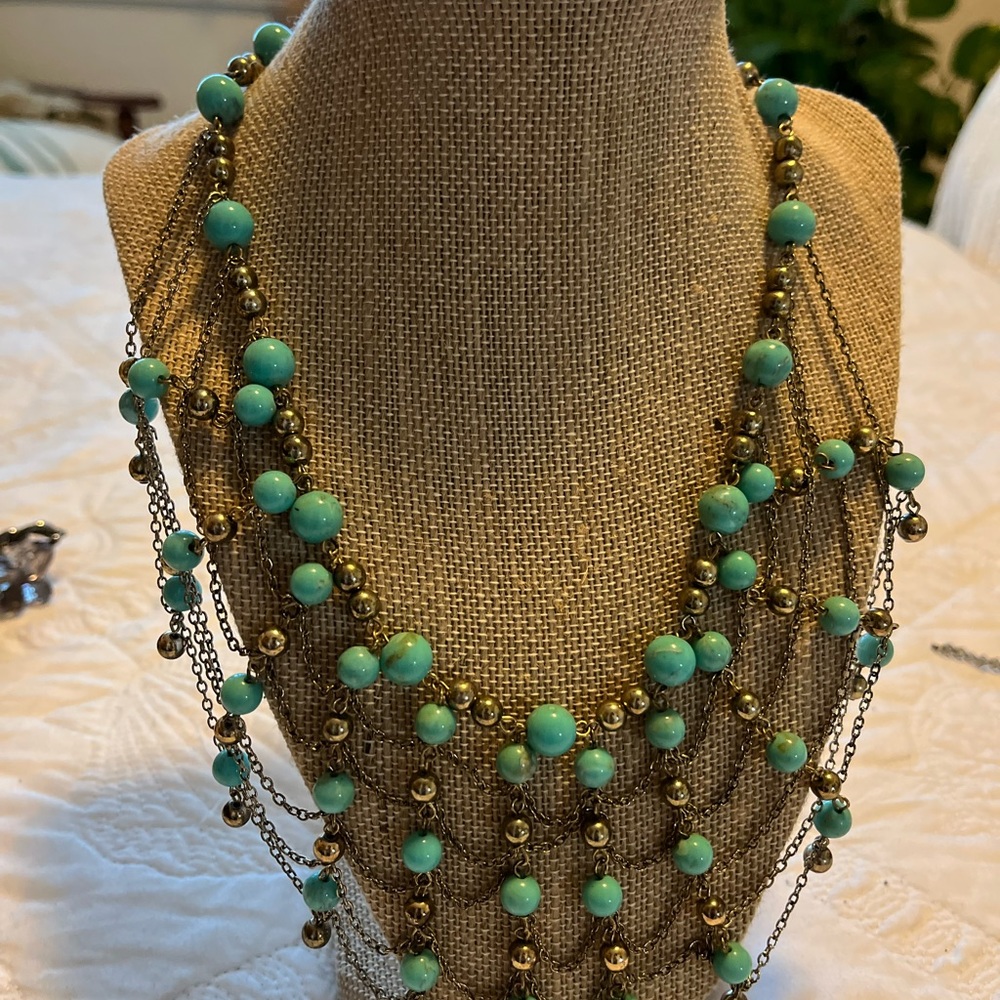 Green lime beads necklace
